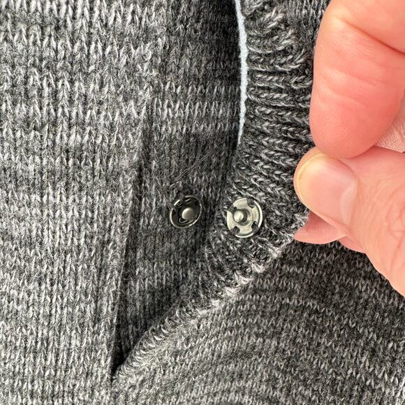 Bench Wool Knit Full Zip Hoodie Sweatshirt Womens Large Dark Gray - Picture 10 of 12